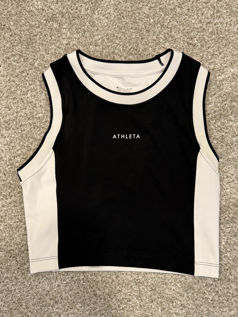 Athleta Black and White Colorblock Tank